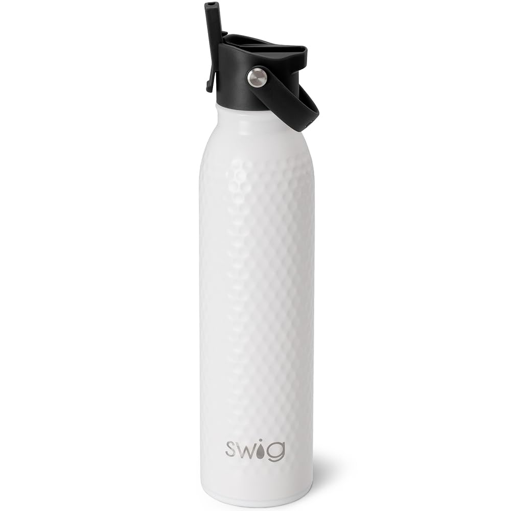 Swig Life 36oz Insulated Water Bottle, Travel Water Bottle with Straw and Lid, Cup Holder Friendly Water Bottles, Stainless Steel (Roller Rink)