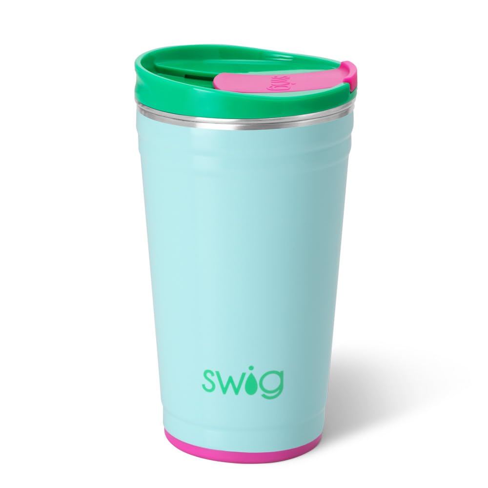 Swig Life 32oz Insulated Tumbler, Travel Coffee Tumbler with Lid, Cup Holder Friendly Travel Coffee Mug, Stainless Steel with Lid (Wanderlust)