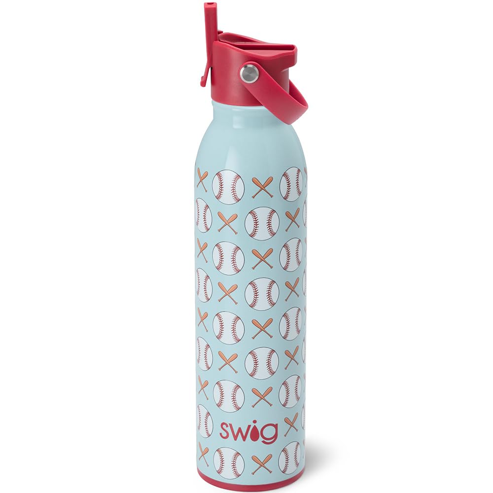 Swig Life 36oz Insulated Water Bottle, Travel Water Bottle with Straw and Lid, Cup Holder Friendly Water Bottles, Stainless Steel (Roller Rink)