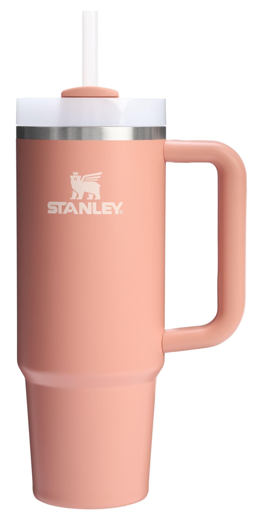 STANLEY Quencher H2.0 Tumbler with Handle and Straw 40 oz Flowstate 3-Position Lid Cup Holder Compatible for Travel Insulated Stainless Steel Cup BPA-Free Rose Quartz 2.0