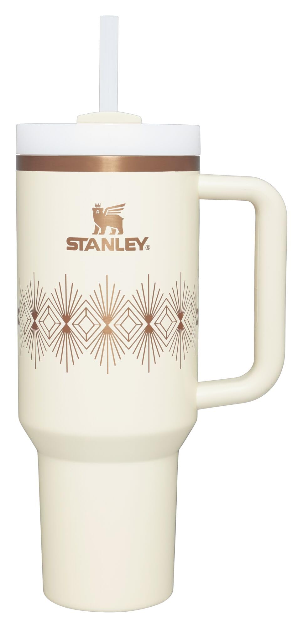 STANLEY Quencher H2.0 Tumbler with Handle and Straw 40 oz Flowstate 3-Position Lid Cup Holder Compatible for Travel Insulated Stainless Steel Cup BPA-Free Rose Quartz 2.0