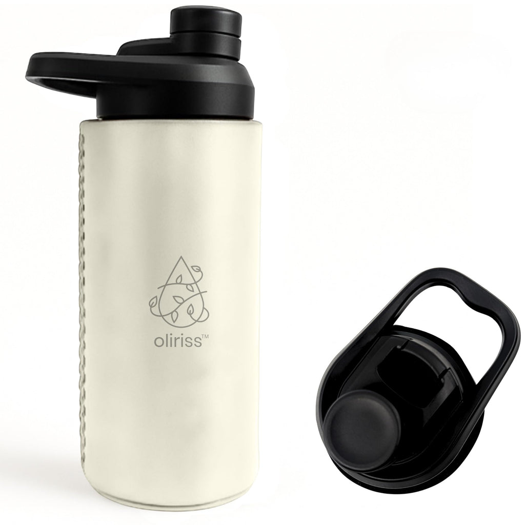 18oz leather stainless steel water bottle (brown)