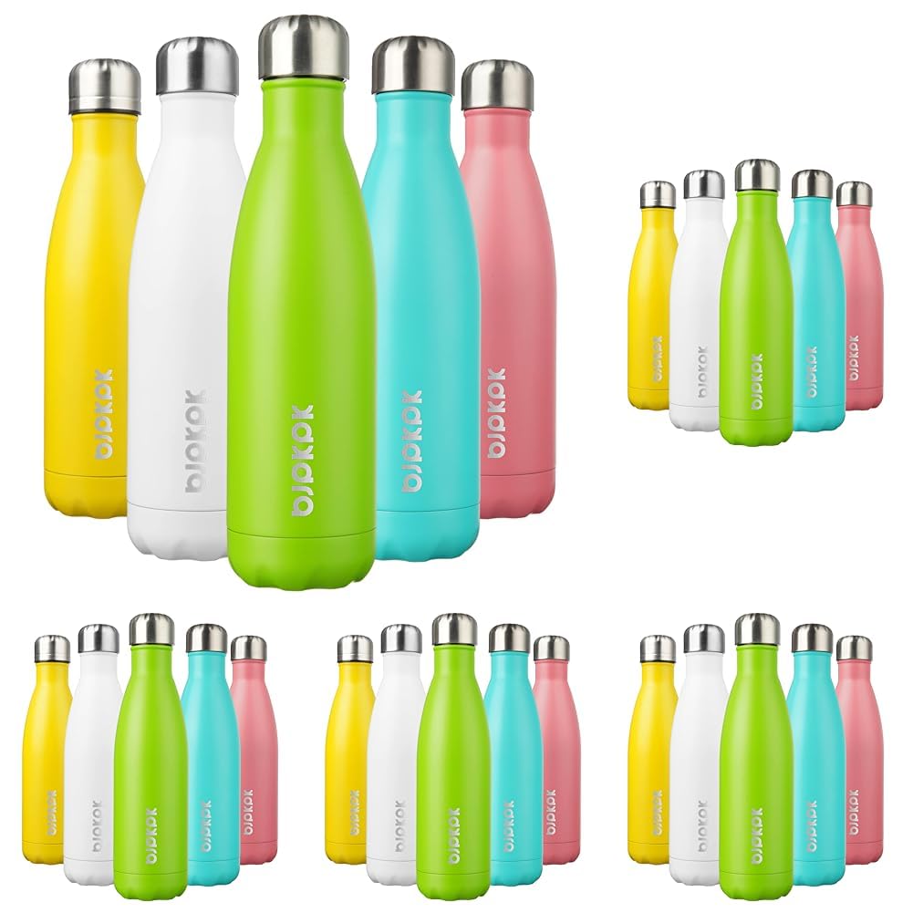 BJPKPK 17oz Insulated Water Bottles Stainless Steel Sports Water Bottles Keep Cold and Hot for Travel Dishwasher Safe,Sky