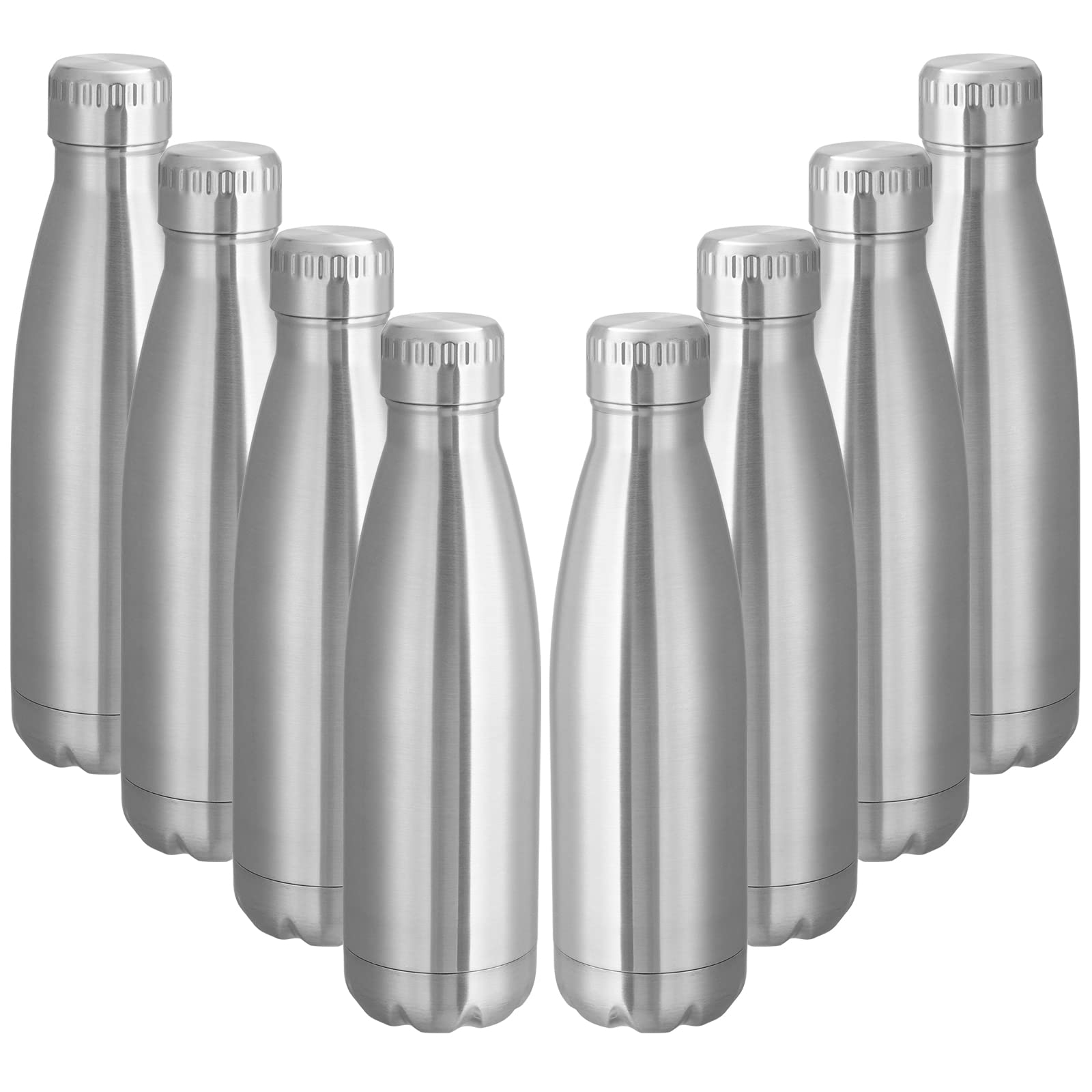 VEGOND 17oz Stainless Steel Water Bottles, Reusable Metal Sports Water Bottle Keeps Drink Hot and Cold, BPA Free Double Wall Vacuum Cola Shape Insulated Water Bottle for Camping Gym, 1 Pack