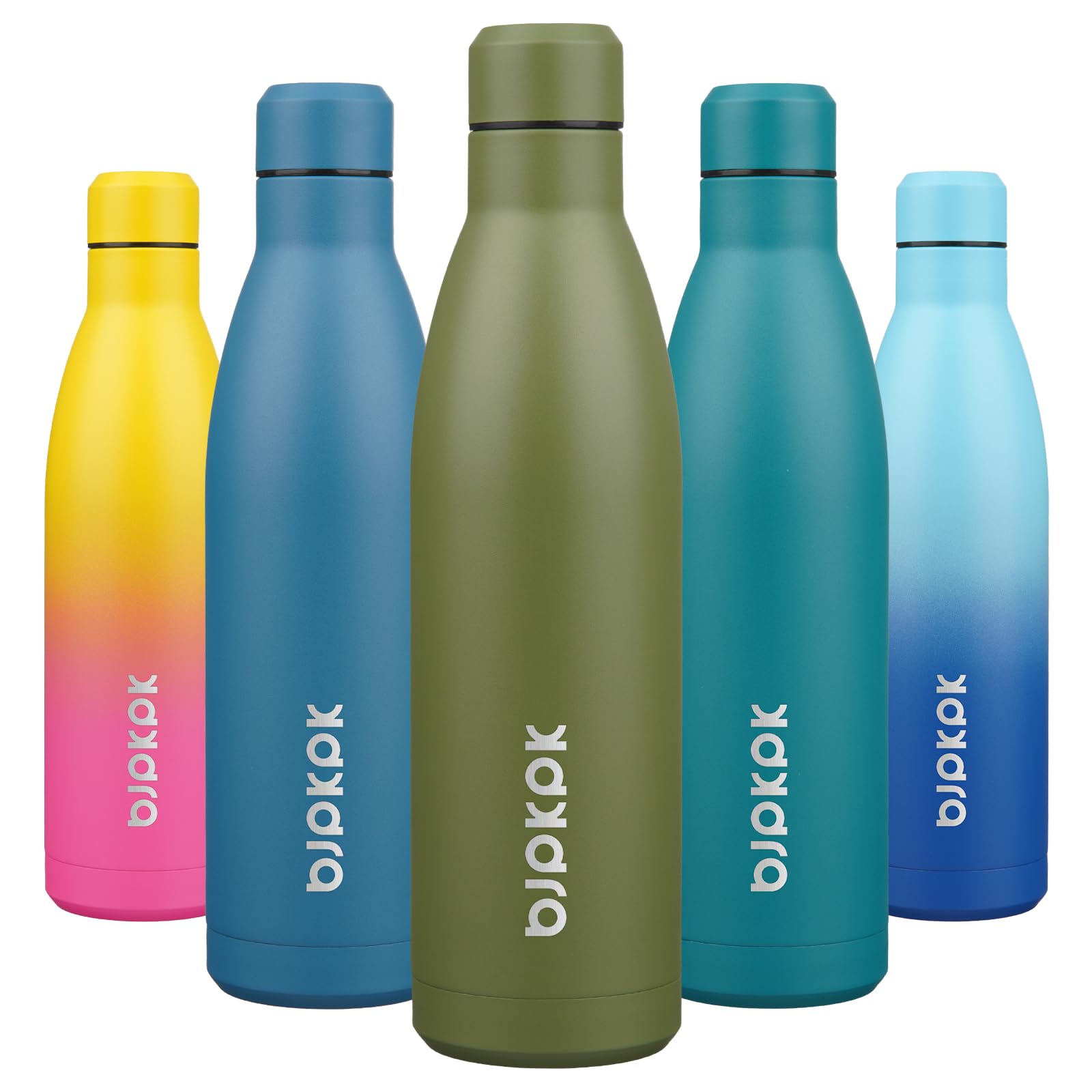 BJPKPK 17oz Insulated Water Bottles Stainless Steel Sports Water Bottles Keep Cold and Hot for Travel Dishwasher Safe,Sky