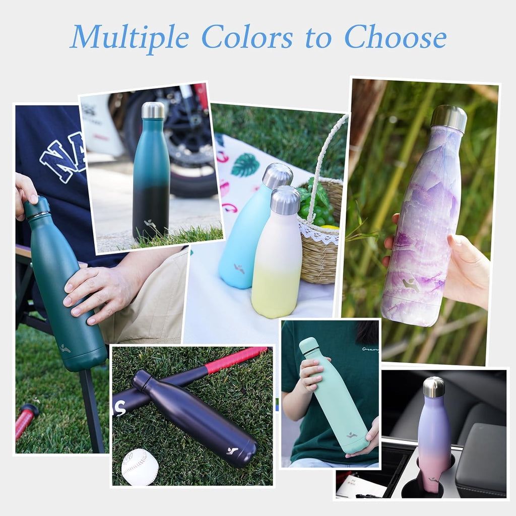 Insulated Water Bottles,12 oz Double Wall Stainless Steel Vacumm Metal Flask for Sports Travel,Lavender