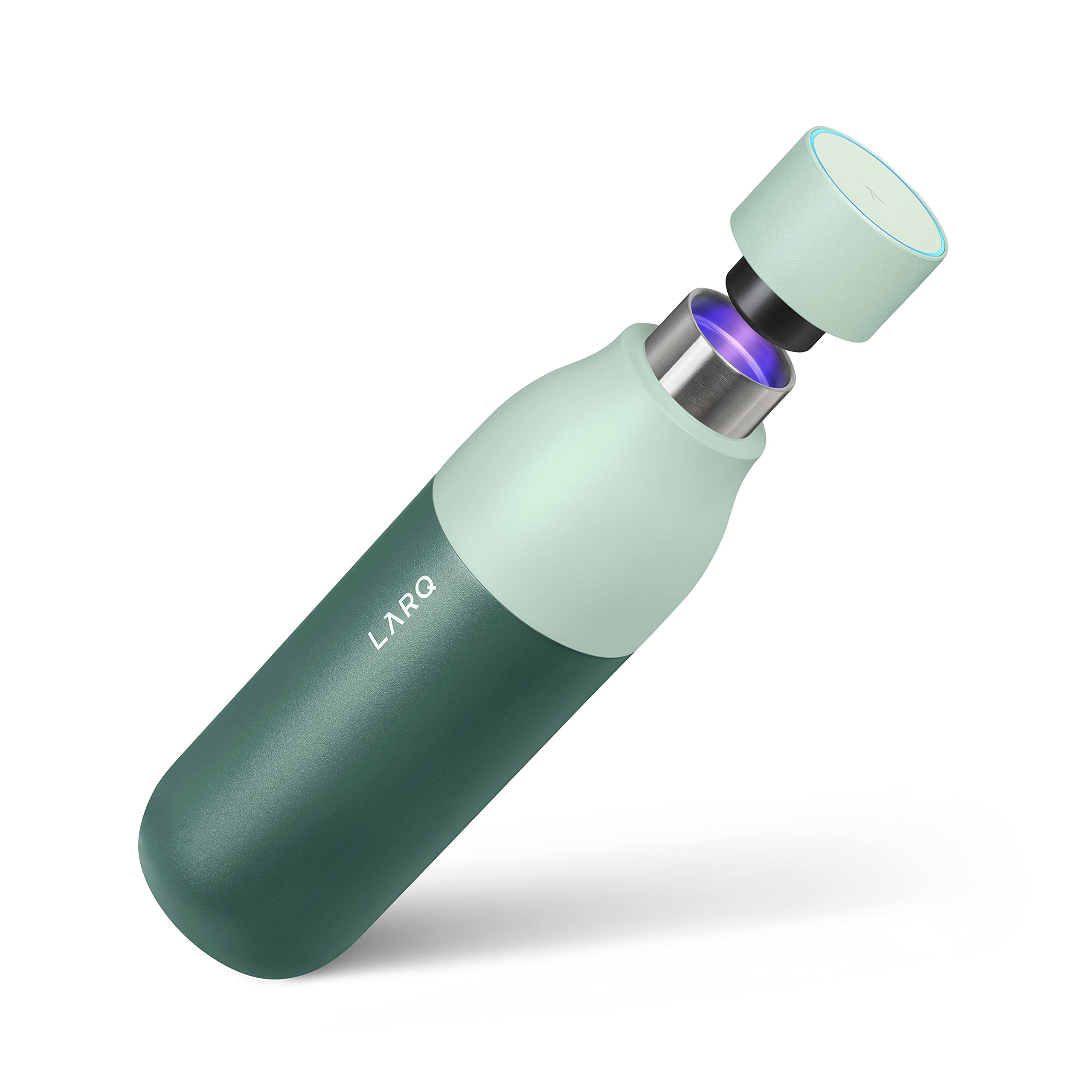 LARQ Bottle PureVis 17 oz - Self-Cleaning and Insulated Stainless Steel Water Bottle with UV Water Purifier and Award-winning Design | Reusable & Travel Friendly, Obsidian Black