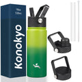 22oz Stainless Steel Bottles with 3 Lids Sport Insulated Water Bottle,Marble Blossom