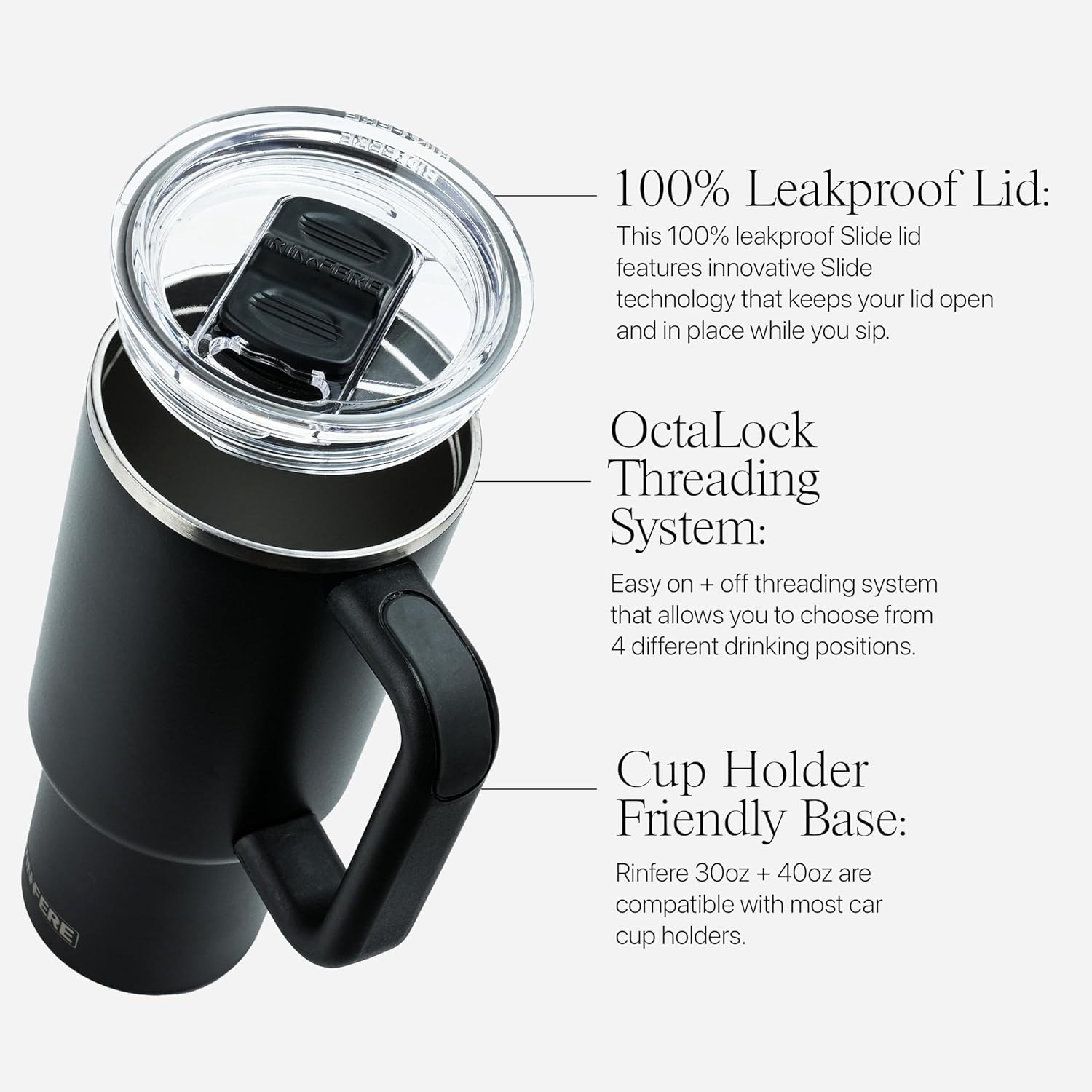 40 Oz Tumbler with Handle, Straw and Slide Lid - 100% Leak Proof, Cup Holder Compatible for Travel - Insulated Stainless Steel Cup (Sand, 4 Pack)