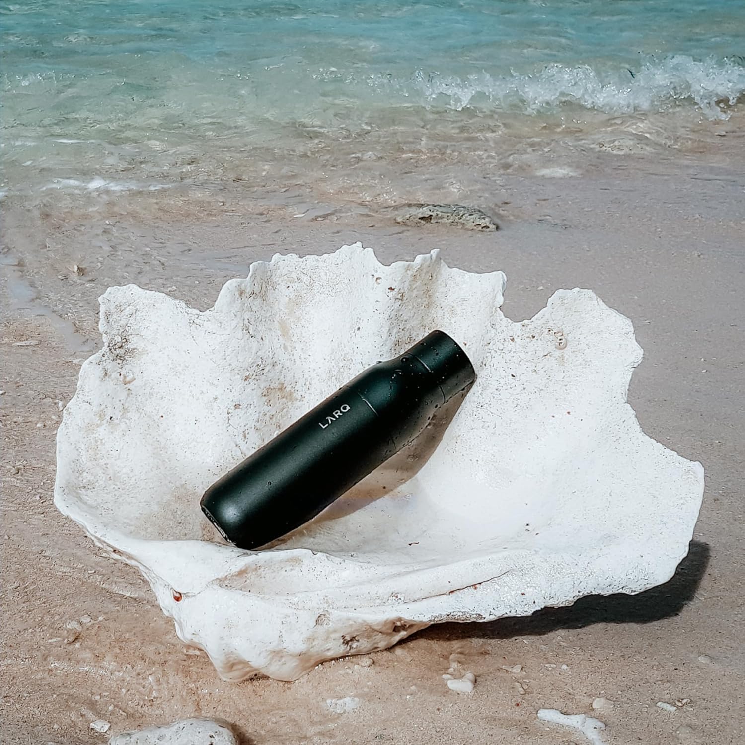 LARQ Bottle PureVis 17 oz - Self-Cleaning and Insulated Stainless Steel Water Bottle with UV Water Purifier and Award-winning Design | Reusable & Travel Friendly, Obsidian Black