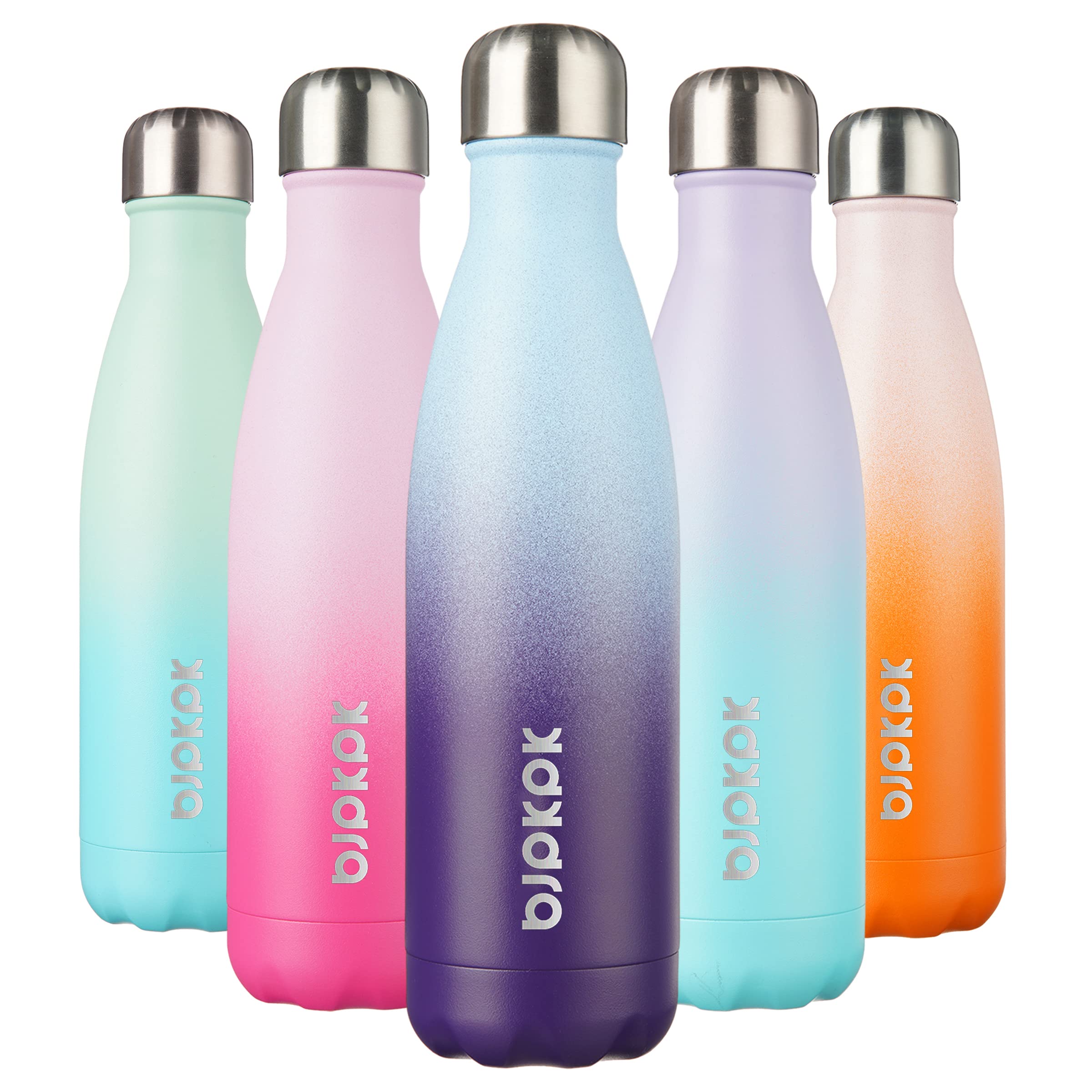 BJPKPK 17oz Insulated Water Bottles Stainless Steel Sports Water Bottles Keep Cold and Hot for Travel Dishwasher Safe,Sky